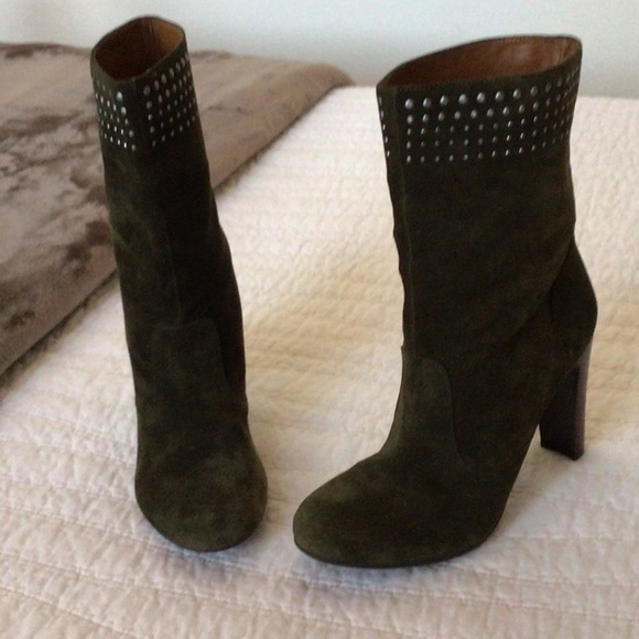 Enzo Angiolini Womens Green Suede High Heels Boots, 7.5 - Picture 5 of 10